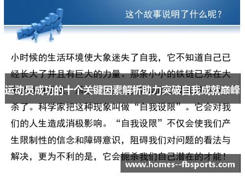 运动员成功的十个关键因素解析助力突破自我成就巅峰 运动员成功的十个关键因素解析助力突破自我成就巅峰