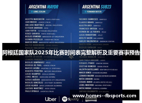 阿根廷国家队2025年比赛时间表完整解析及重要赛事预告